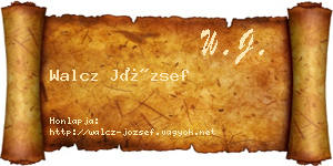 Walcz József névjegykártya