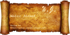 Walcz József névjegykártya